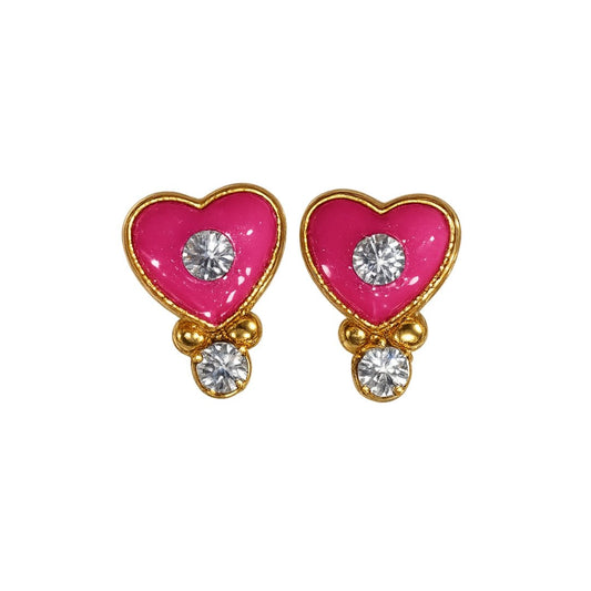 Premium Designer Pink Jarkan Stone Laddu Gopal Earring (Size 0-6) - Lordkart