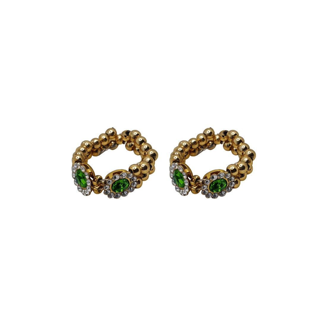 Premium Golden Beads & Green Jarkan Kangan for Laddu Gopal (Size 0-6) - Lordkart