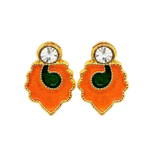 Premium Orange Color Jarkan Earrings for Laddu Gopal (Size 0-6) - Lordkart