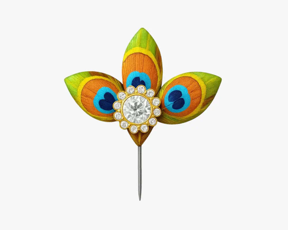 Premium Peacock Feather Design Kalangi for Thakur Ji - Lordkart