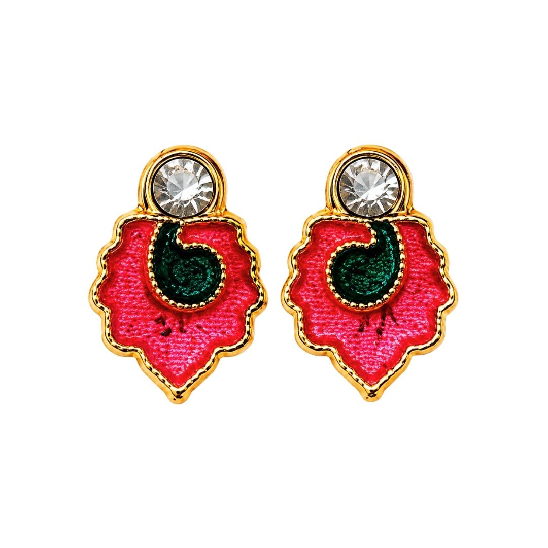 Premium Pink Color Jarkan Earrings for Laddu Gopal (Size 0-6) - Lordkart