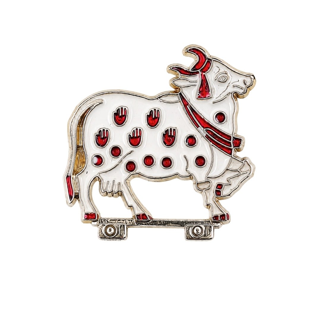 Premium Red and White Metal Cow Toy for Laddu Gopal Shringar - Lordkart