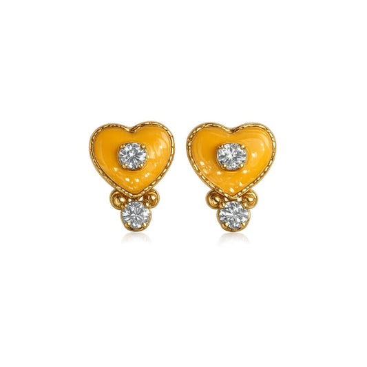 Premium Yellow Jarkan Stone Laddu Gopal Earrings (Size 0-6) - Lordkart
