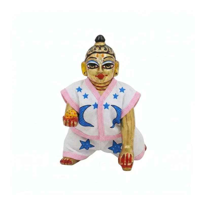 Star & Moon Printed Blue Cotton Night Suit for Kanha ji - Lordkart