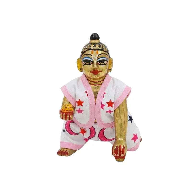 Star & Moon Printed Pink Cotton Night Suit for Kanha ji - Lordkart