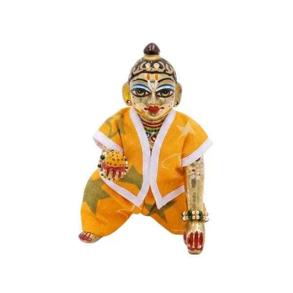 Star Printed Yellow Summer Night Dress for Kanha Ji - Lordkart