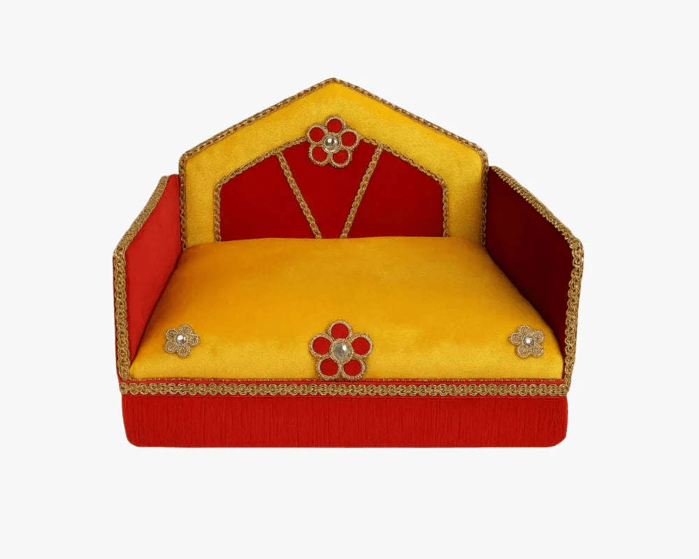 Thakur Ji Yellow Color Sinhasan for Pooja Mandir - Lordkart