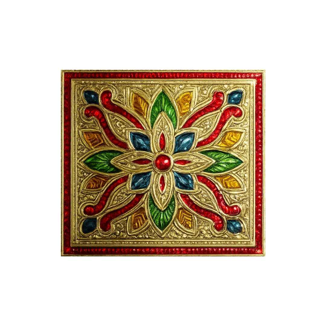 Designer Golden Laddu Gopal Aasan for Tample Decoration